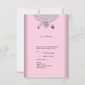 RSVP Verjaardagsfeest Roze Zilveren Witte Diamant  (Achterkant)