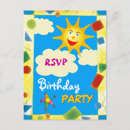 RSVP - VERJAARDAGSFEEST UITNODIGING BRIEFKAART