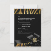 RSVP Verjaardagsfeest Zebra Leopard Gold Elegant Kaartje (Achterkant)