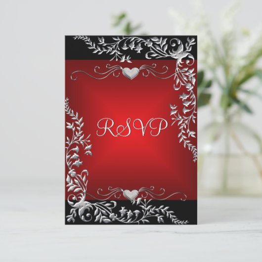 RSVP Verjaardagsfeest Zwart Helder Diep Rood Groot (Staand voorkant)