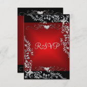 RSVP Verjaardagsfeest Zwart Helder Diep Rood Groot (Voorkant / Achterkant)