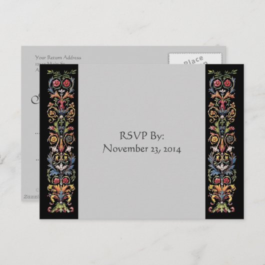 RSVP Verlichte Art Grijze Briefkaarten (Voorkant / Achterkant)