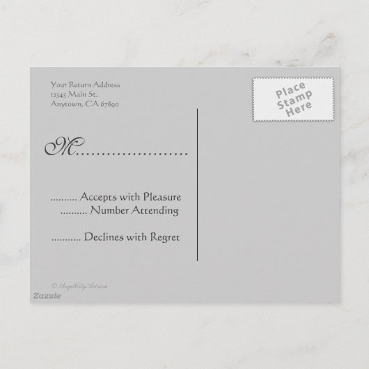 RSVP Verlichte Art Grijze Briefkaarten (Achterkant)