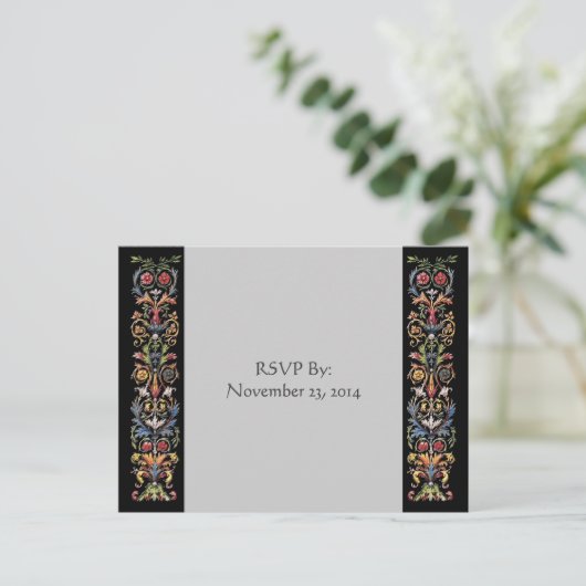 RSVP Verlichte Art Grijze Briefkaarten (Staand voorkant)