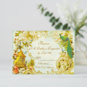 RSVP Versailles Peacock Garden Kaartje (Staand voorkant)