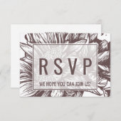 RSVP verzoek om bruine zonnebloemlied Kaart (Voorkant / Achterkant)