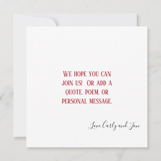 RSVP viert Love en red bloemen Kaart (Achterkant)