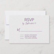 RSVP Violet and White Wedding