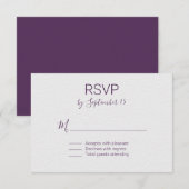RSVP Violet and White Wedding Kaartje (Voorkant / Achterkant)