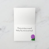 RSVP Violet Bloemschildering Trouw Monogram Bedankkaart (Binnen)