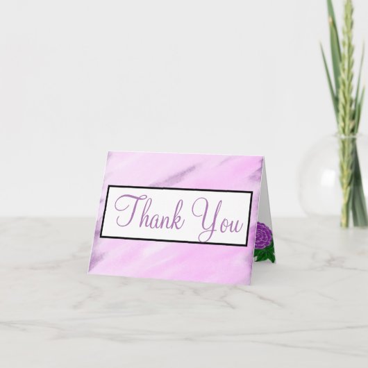 RSVP Violet Bloemschildering Trouw Monogram Bedankkaart (Voorkant)