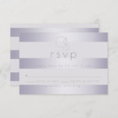 RSVP | Violet Silver Shimmer Stripes Monogram2 (Voorkant / Achterkant)