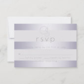 RSVP | Violet Silver Shimmer Stripes Monogram2 Kaartje (Voorkant)
