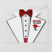 RSVP | VIP TUXEDO UITNODIGING BRIEFKAART (Voorkant)
