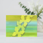 RSVP Vlinder Blauw Groen Geel Waterverf Kaart (Staand voorkant)