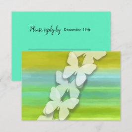 RSVP Vlinder Blauw Groen Geel Waterverf Kaart