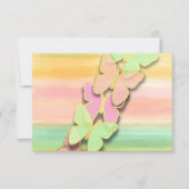 RSVP vlinder roze groene perzik Waterverf Kaart (Voorkant)