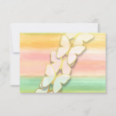 RSVP vlinder roze groene perzik Waterverf Kaart (Voorkant)