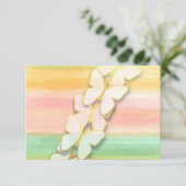 RSVP vlinder roze groene perzik Waterverf Kaart (Staand voorkant)
