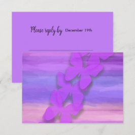 RSVP Vlinder Roze Paarse Waterverf Kaart