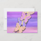 RSVP Vlinder Roze Paarse Waterverf Kaart (Voorkant)