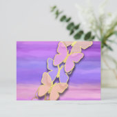 RSVP Vlinder Roze Paarse Waterverf Kaart (Staand voorkant)