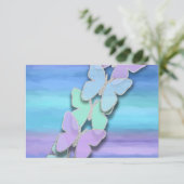RSVP Vlinder Turquoise Paars Aquarel  Kaart (Staand voorkant)