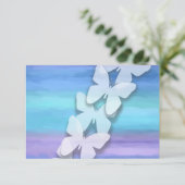 RSVP Vlinder Turquoise Paars Waterverf Kaart (Staand voorkant)
