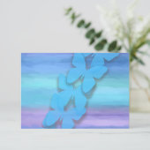 RSVP Vlinder Turquoise Paarse Waterverf Kaart (Staand voorkant)