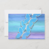 RSVP Vlinder Turquoise Paarse Waterverf Kaart (Voorkant)