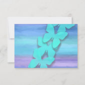 RSVP Vlinder Turquoise Paarse Waterverf Kaart (Voorkant)