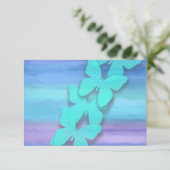 RSVP Vlinder Turquoise Paarse Waterverf Kaart (Staand voorkant)