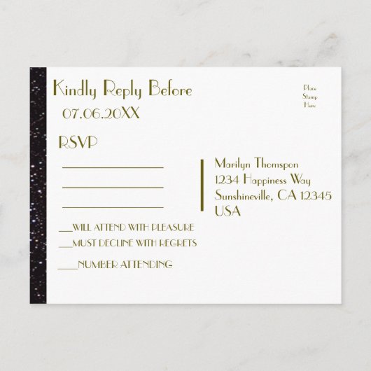 RSVP voor alle doeleinden | Smoking Uitnodiging Briefkaart (Achterkant)