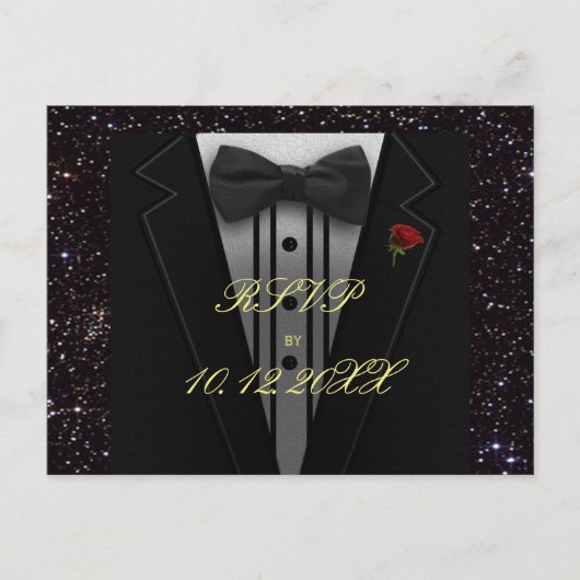 RSVP voor alle doeleinden | Smoking Uitnodiging Briefkaart (Voorkant)