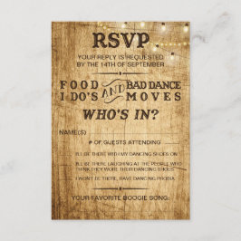 RSVP voor bruiloft Food, I Do's en Bad Dance Moves
