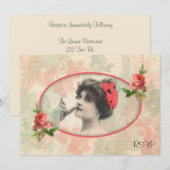 RSVP voor bruiloftsreceptie van Victoriaanse vrouw Kaart (Voorkant / Achterkant)