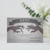 RSVP voor een uitnodiging voor een Zombie-bruiloft (Staand voorkant)