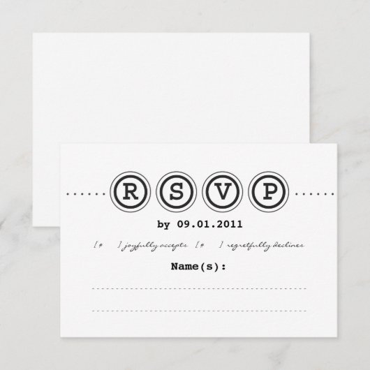 RSVP voor het uitnodigen van een bruiloft voor sch Kaartje (Voorkant / Achterkant)
