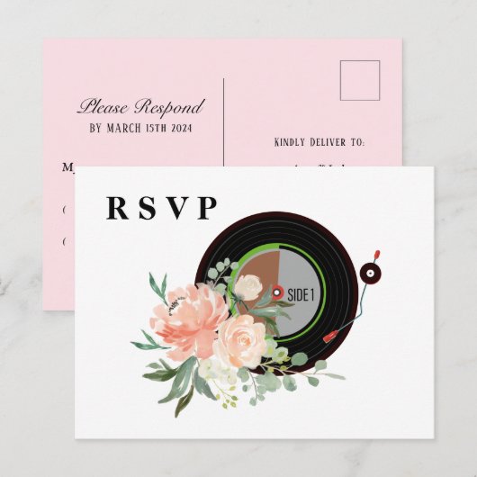 rsvp voor muziekopname uitnodiging briefkaart (Voorkant / Achterkant)