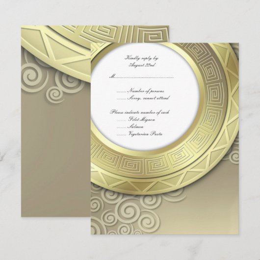 RSVP voor Ontvangst/de Uitnodiging van het Diner (Voorkant / Achterkant)