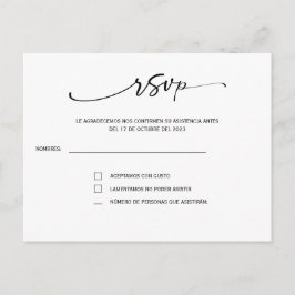 RSVP voor Spaanse bruiloft ansichtkaart Briefkaart