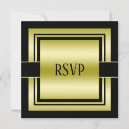RSVP voor verjaardag van mannen in Goud & Zwart