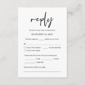 RSVP voor weddenschap, maaltijdopties, verzoek om Informatiekaartje (Voorkant)