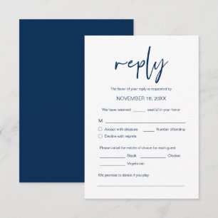 RSVP voor weddenschappen, maaltijdopties, verzoek  Informatiekaartje
