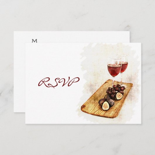 RSVP voor wijn diner viering (Voorkant / Achterkant)