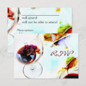 RSVP voor wijn diner viering Kaartje (Voorkant / Achterkant)