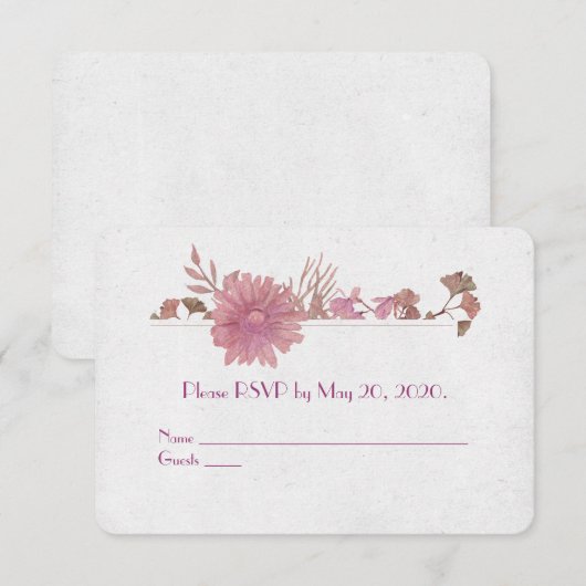 RSVP-Vow Renewal waterverf grens Kaart (Voorkant / Achterkant)