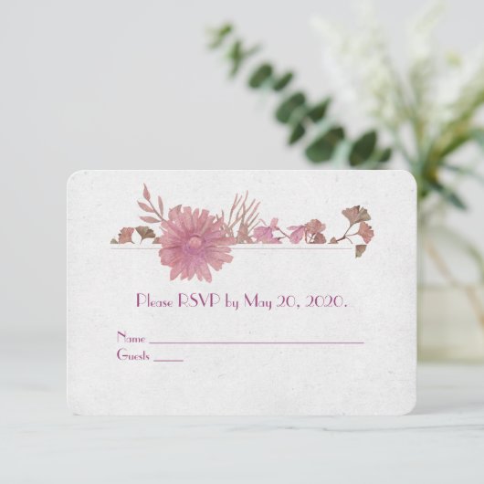 RSVP-Vow Renewal waterverf grens Kaart (Staand voorkant)