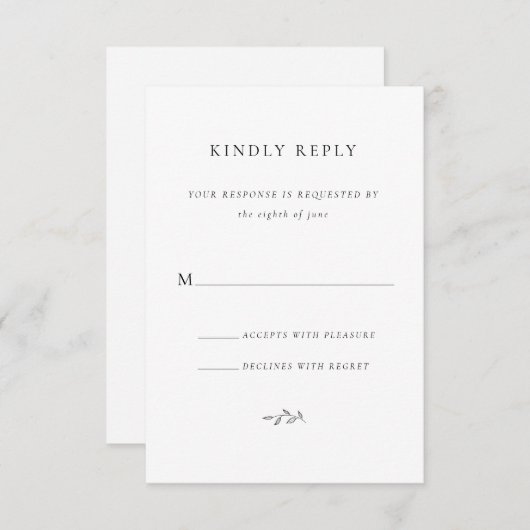 RSVP vriendelijk antwoord bruiloft behuizing Kaart (Voorkant / Achterkant)