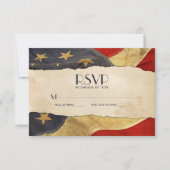 RSVP  VS-vlagpatriottisch militair huwelijk Kaartje (Voorkant)
